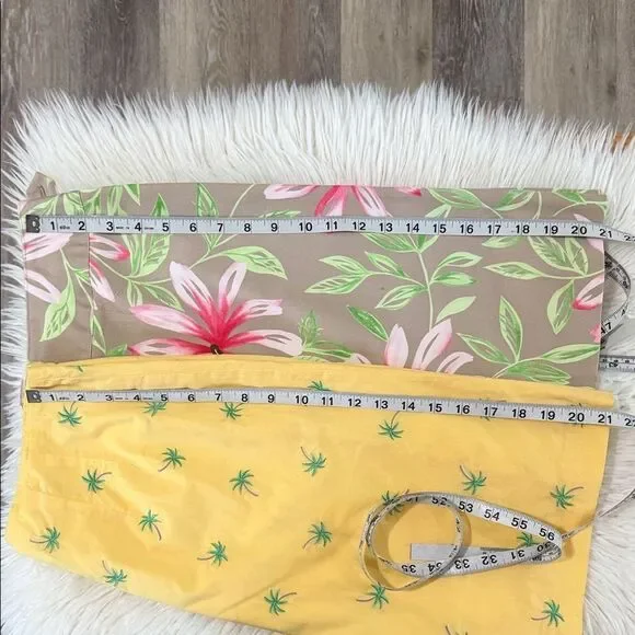 Talbots Yellow Palm and Floral Mini Skirt Set size 10 - Picture 2 of 8